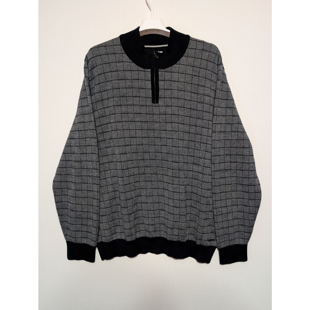 Brax Feel Good Steffen Quarter Zip Pullover Sweater Wool Blend Gray Long-Sleeve